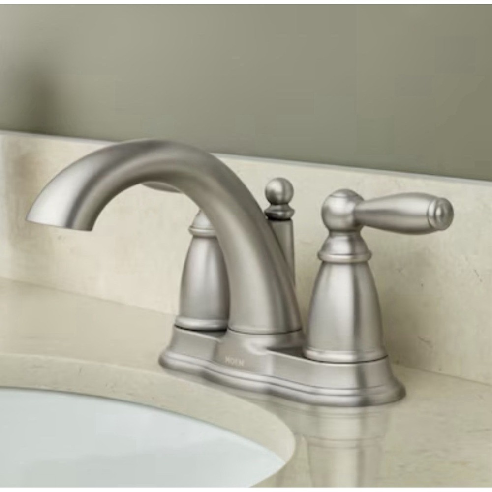 Moen 6610BN Faucet Brushed Nickel Bathroom 2 Handle New In Box